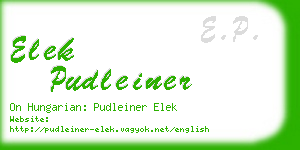 elek pudleiner business card